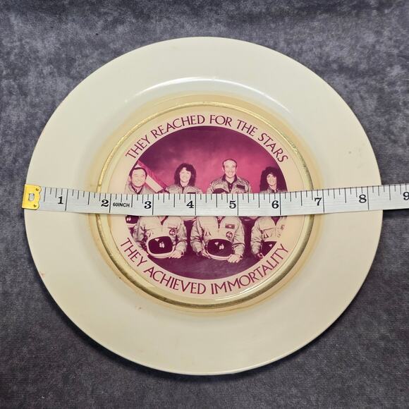 Vintage Crew of Space Shuttle Challenger Collectible Plate Achieved Immortality - Picture 6 of 7